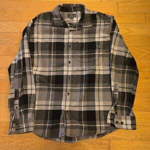 Woolrich Shirt Mens XL Gray Plaid Flannel Button Outdoor Workwear Heavy Cotton